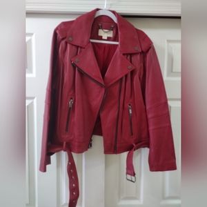 Michael Kors Genuine Leather Moto Jacket XXL